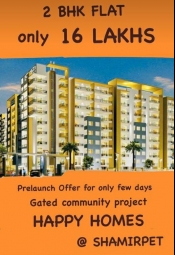 2 BHK Apartment / Flat for Sale in Shamirpet, Hyderabad